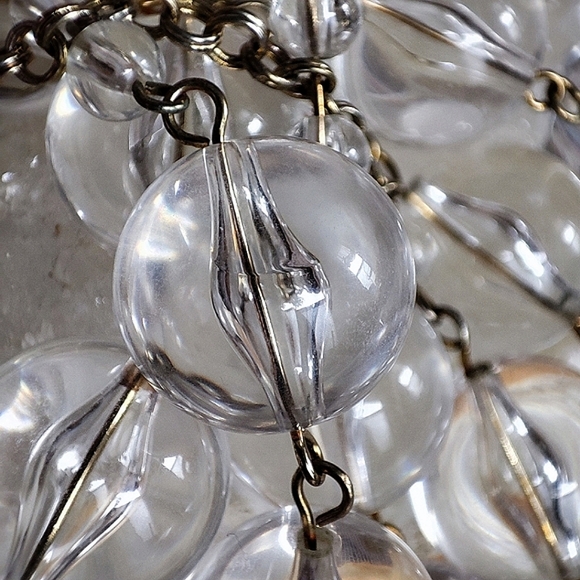 J. Crew Water Bubbles Clear Round Cascading Graduated Lucite Beaded Necklace - Picture 9 of 14